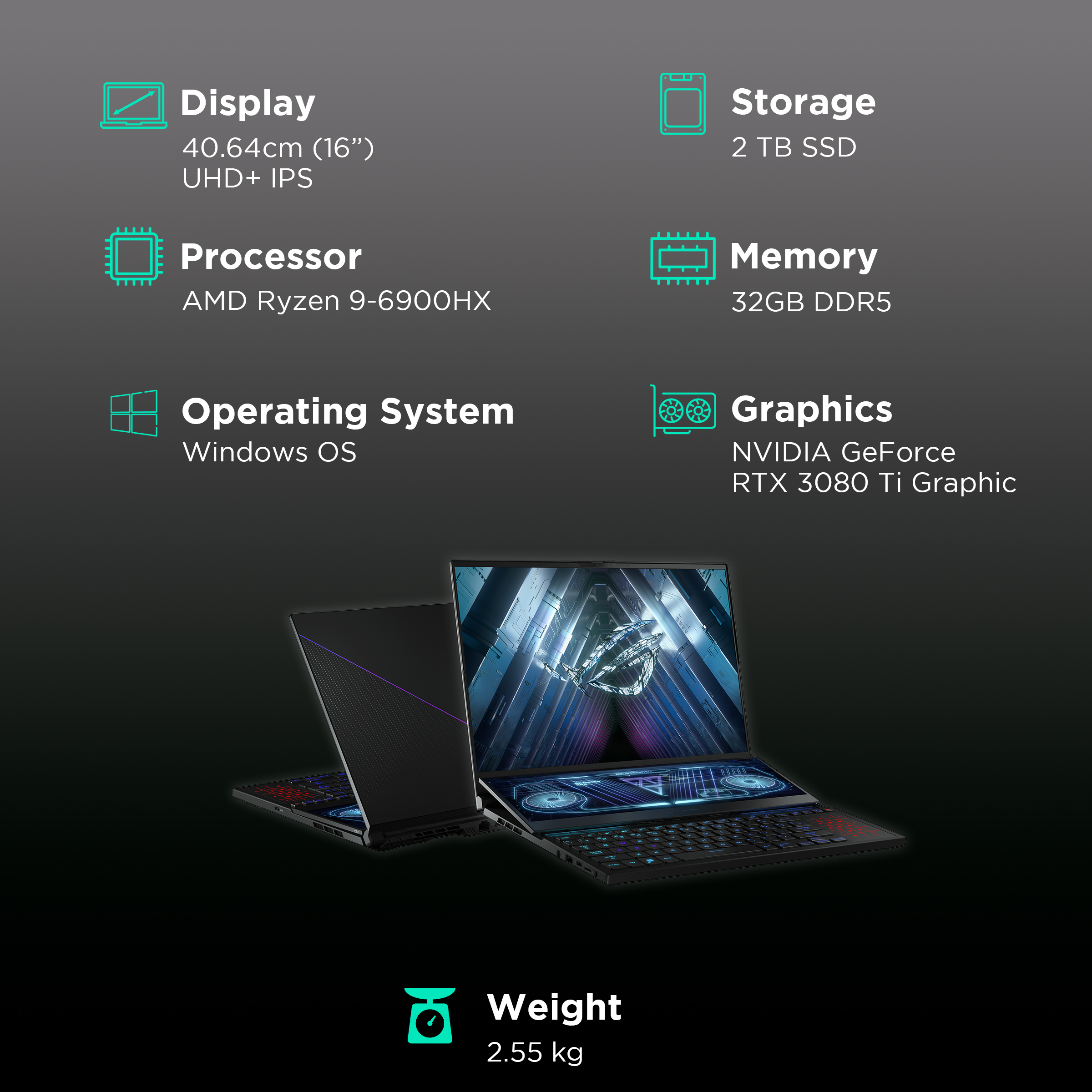 Buy ASUS ROG Zephyrus Duo 16 AMD Ryzen 9 (16 inch, 32GB, 2TB